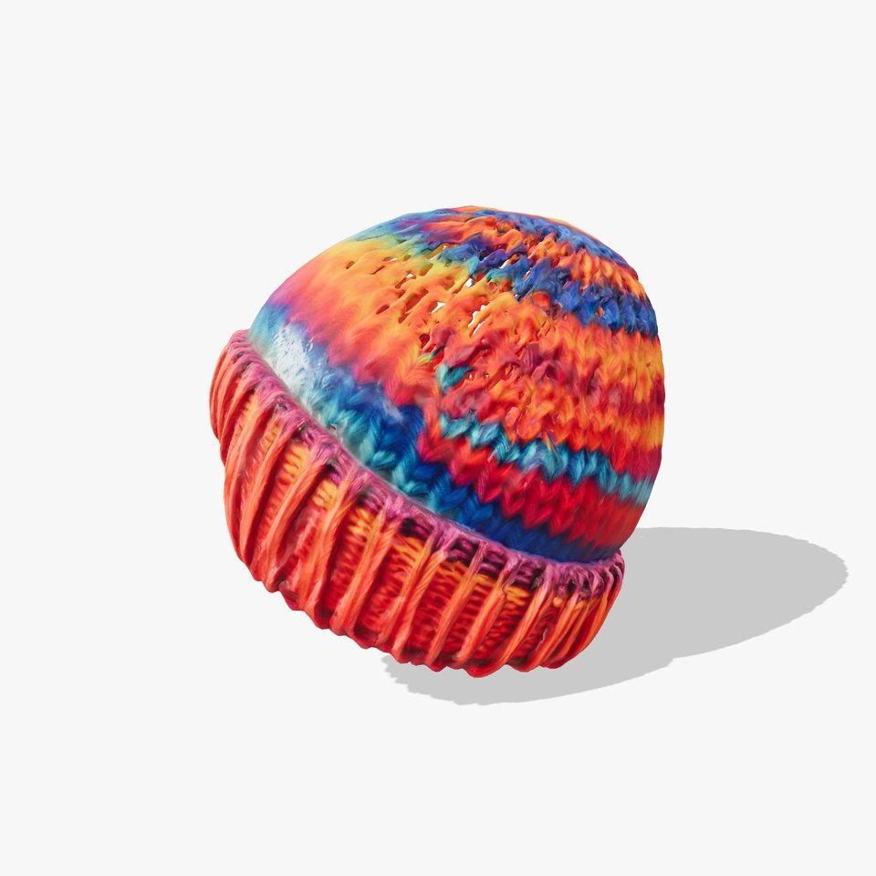 Rainbow Knit Beanie model pack